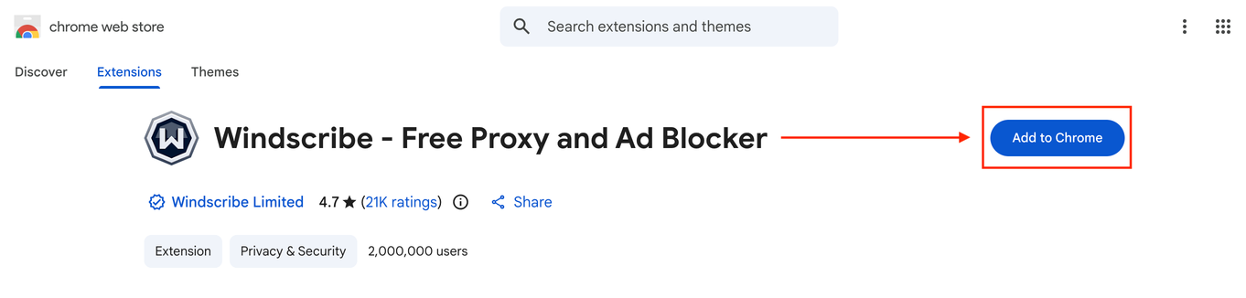 Add To Chrome button